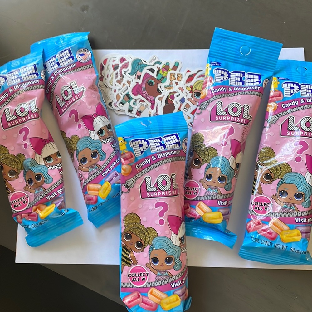 Lot of five LOL PEZ dispensers